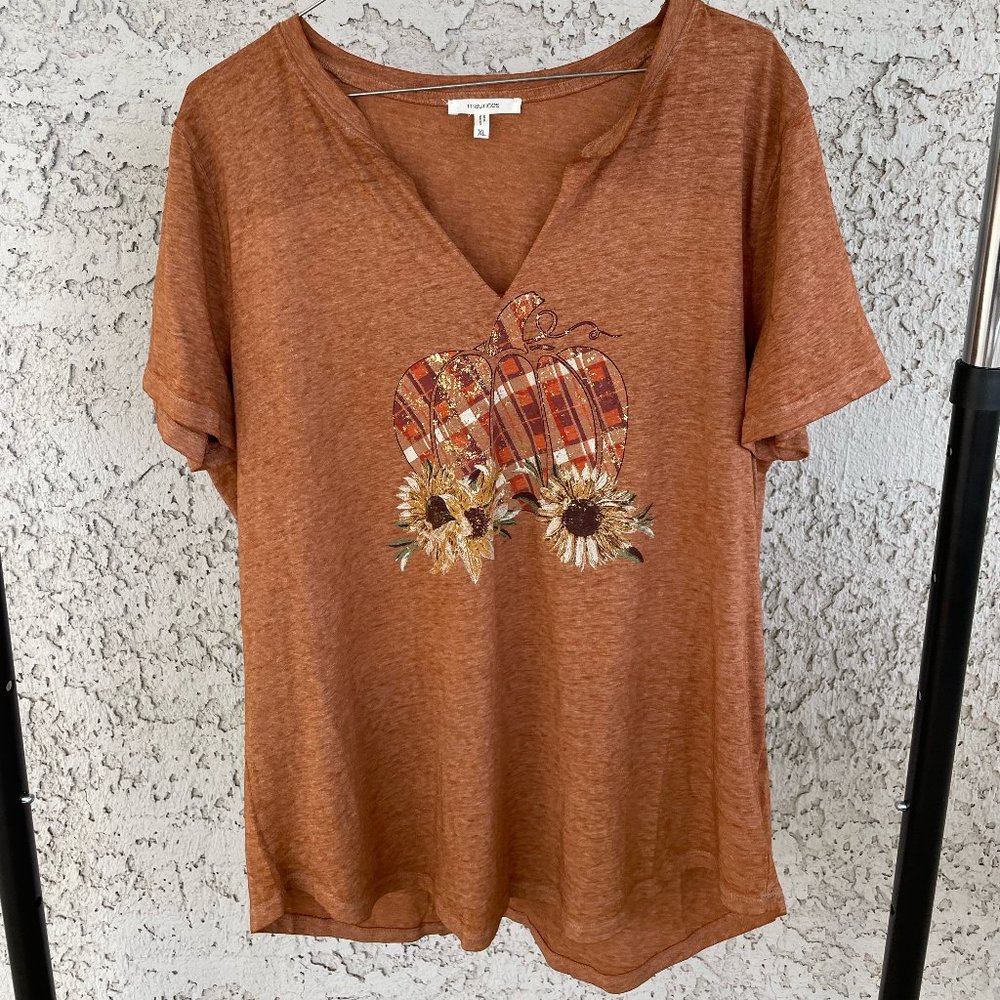 Maurices Pumpkin Harvest Fall T-shirt Size XL